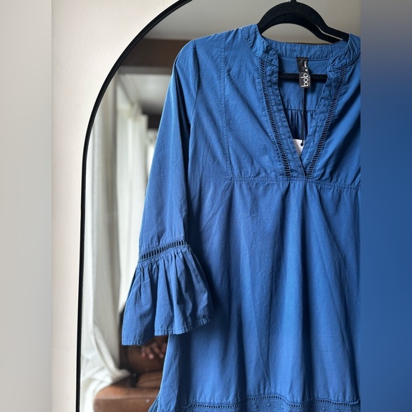 BOBI USA| cotton midi dress in Naval blue | size small - Picture 9 of 9